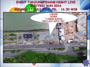 Denah lokasi acara Night Live Electric Run 2016 di Laman Bunda Tepi Laut yang di gelar mulai pukul 15.00 Wib hingga 23.00 Wib malam, Minggu (17/7).