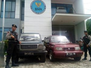 Barang bukti kendaraan yang digunakan tiga tersangka gembong narkoba Tanjungpinang