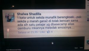 Inilah komentar yang ditulis akun Medsos di FB bernama Shalwa Shadilla menuding dan menuduh Sekdako Tanjungpinang Riono. 