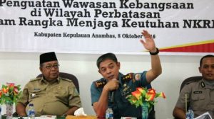 KMP Kepri gelar dialog kebangsaan di Anambas. Hadir sebagai narasumber, Danlanal Tarempa, perwakilan Kapolsek Siantan, Camat Siantan serta PGRI Kabupaten Anambas. Foto istimewa